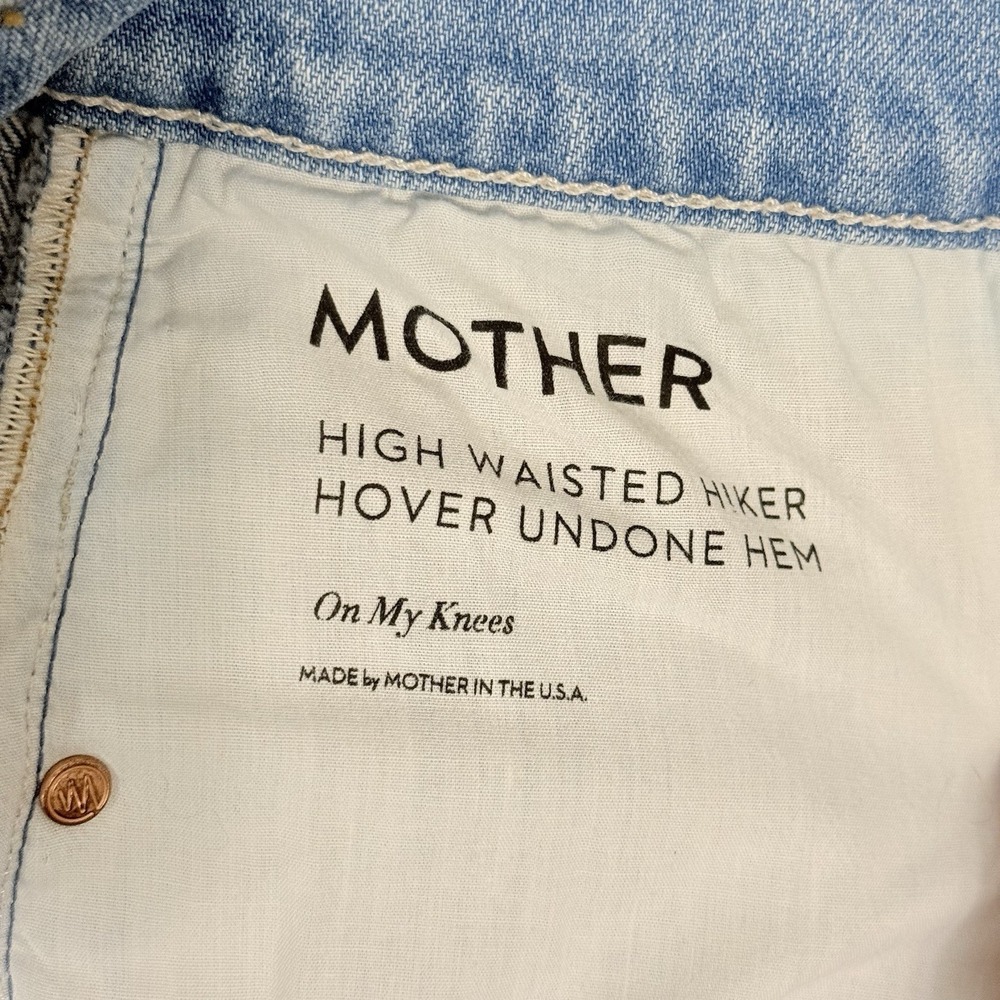 MOTHER Superior High Waisted Hiker Hover Jeans Undone Hem On my Knees Sz 32 - Picture 15 of 16